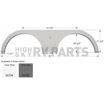 Icon Fender Skirt For Keystone  Hobbi 78 Inch 17-5/8 Inch  White 01734