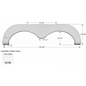 Icon Fender Skirt For Starcraft  Aruba 73-1/4 Inch 19-3/8 Inch  White 01736