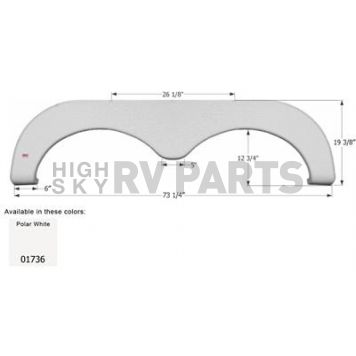 Icon Fender Skirt For Starcraft  Aruba 73-1/4 Inch 19-3/8 Inch  White 01736