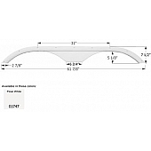 Icon Fender Skirt For Kustum Koach s 61-7/8 Inch 7-1/2 Inch  White 01747