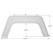Icon Fender Skirt Universal Replacement To Fit By Dimension 42-1/4 Inch 18-3/4 Inch Colonial White 01745