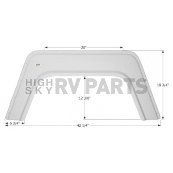 Icon Fender Skirt Universal Replacement To Fit By Dimension 42-1/4 Inch 18-3/4 Inch Colonial White 01745