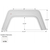 Icon Fender Skirt Universal Replacement To Fit By Dimension 42-1/4 Inch 18-3/4 Inch  White 01738
