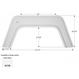 Icon Fender Skirt Universal Replacement To Fit By Dimension 42-1/4 Inch 18-3/4 Inch  White 01738