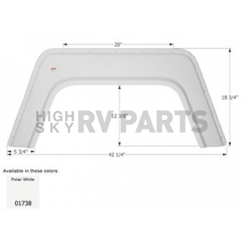 Icon Fender Skirt Universal Replacement To Fit By Dimension 42-1/4 Inch 18-3/4 Inch Polar White 01738