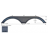 Icon Fender Skirt For Alpenlite  Aspen 69-1/2 Inch 11 Inch Magnet Gray 12146
