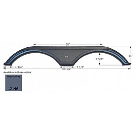 Icon Fender Skirt For Alpenlite  Aspen 69-1/2 Inch 11 Inch Magnet Gray 12146