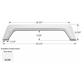 Icon Fender Skirt For Playmor s 69-3/4 Inch 16-5/8 Inch  White 01704