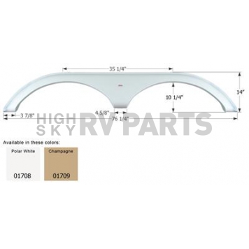 Icon Fender Skirt For Dutchmen  Colorado 76-1/4 Inch 14 Inch Champagne 01709