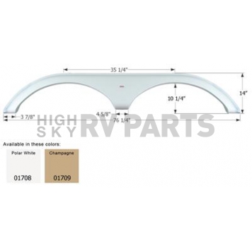 Icon Fender Skirt For Dutchmen Brand Colorado 76-1/4 Inch 14 Inch Champagne 01709