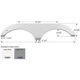 Icon Fender Skirt For Pilgrim  Open Road 67-3/4 Inch 12-1/8 Inch  White 01804