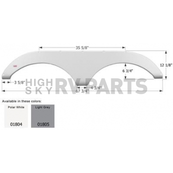 Icon Fender Skirt For Pilgrim  Open Road 67-3/4 Inch 12-1/8 Inch Light Gray 01805