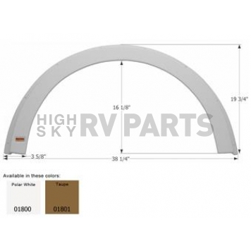 Icon Fender Skirt For R-Vision s 38-1/4 Inch 19-3/4 Inch  White 01800