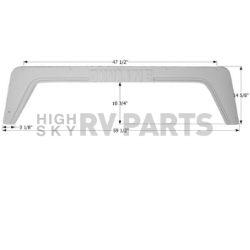 Icon Fender Skirt For Layton  Skyline 59-1/2 Inch 14-5/8 Inch  White 12561