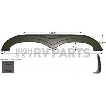 Icon Fender Skirt For Keystone  Outback 73 Inch 12-1/4 Inch Twilight Gray Metallic 12572