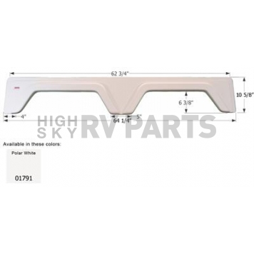 Icon Fender Skirt For Glendale  Golden Falcon 64-1/4 Inch 10-5/8 Inch  White 01791