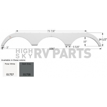 Icon Fender Skirt For Pilgrim  Open Road 106 Inch 14-1/2 Inch  White 01757