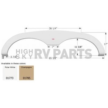 Icon Fender Skirt For Sunline  Classic 65-1/2 Inch 17 Inch  White 01773