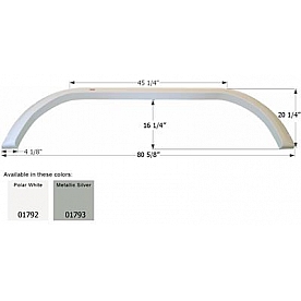 Icon Fender Skirt Carriage/ Cameo/ Cabo/ Carri-Lite/ Royal 80-5/8 Inch 20-1/4 Inch  White 01792