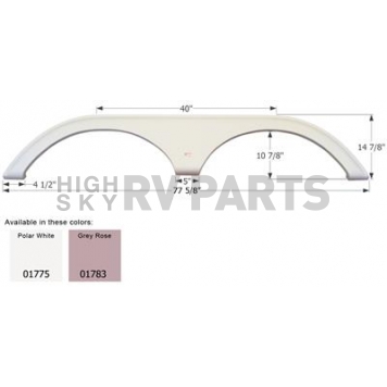 Icon Fender Skirt For Thor  Citation 77-5/8 Inch 14-7/8 Inch  White 01775