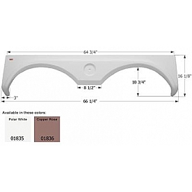 Icon Fender Skirt For Gulfstream  Yellowstone 66-1/4 Inch 16-1/8 Inch  White 01835