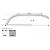 Icon Fender Skirt Carriage/ Cameo/ Cabo/ Carri-Lite/ Royal 72-1/4 Inch 20-1/2 Inch Metallic Silver 01795