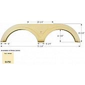 Icon Fender Skirt For Mark Twain s 71-1/4 Inch 16-3/8 Inch Colonial White 01750