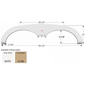 Icon Fender Skirt For Sunline  Classic 65-1/2 Inch 17 Inch Champagne 01785