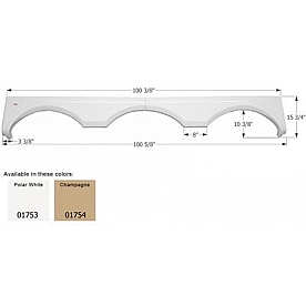 Icon Fender Skirt For Gulfstream  Yellowstone 100-3/8 Inch 15-3/4 Inch  White 01753