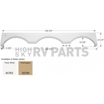 Icon Fender Skirt For Gulfstream  Yellowstone 100-3/8 Inch 15-3/4 Inch Champagne 01754