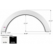 Icon Fender Skirt For Wolverine And Prolite s 36-3/8 Inch 16-1/2 Inch  White 01759