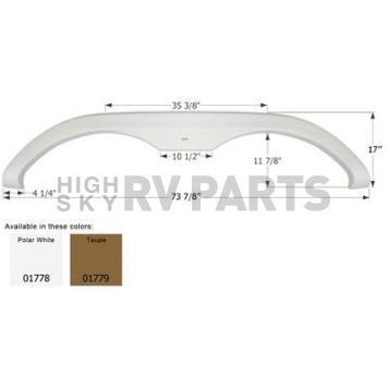 Icon Fender Skirt For Holiday Rambler  Presidential 73-7/8 Inch 17 Inch  White 01778