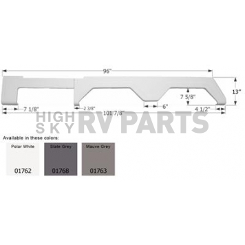 Icon Fender Skirt Glendale/ Titanium 101-7/8 Inch 13 Inch  White 01762