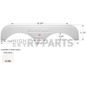 Icon Fender Skirt For Fleetwood  Euroway 58-5/8 Inch 11-7/8 Inch  White 01786