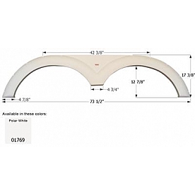 Icon Fender Skirt For Cruiser  Fun Finder 73-1/2 Inch 17-3/8 Inch  White 01769