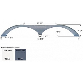 Icon Fender Skirt For Fleetwood  Backpack 61-1/4 Inch 9-3/8 Inch  White 01771
