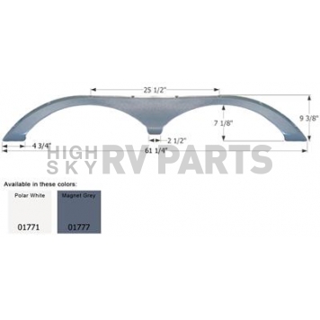 Icon Fender Skirt For Fleetwood  Backpack 61-1/4 Inch 9-3/8 Inch Gray 01777