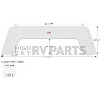 Icon Fender Skirt For Bonair Brands 28-3/4 Inch 8-3/4 Inch Polar White 12022