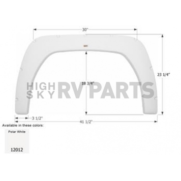 Icon Fender Skirt For Fleetwood  Storm 41-1/2 Inch 23-1/4 Inch  White 12012