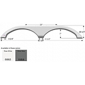 Icon Fender Skirt For Fleetwood  Orbit/ Prowler 63-1/8 Inch 10-1/4 Inch  White 01815