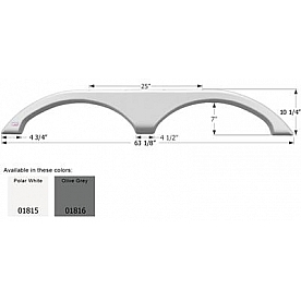 Icon Fender Skirt For Fleetwood  Orbit/ Prowler 63-1/8 Inch 10-1/4 Inch  White 01815
