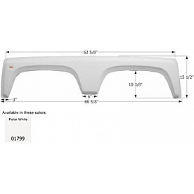 Icon Fender Skirt For Cruiser  Shadow Cruiser 66-5/8 Inch 15-1/2 Inch  White 01799