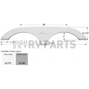 Icon Fender Skirt For Keystone  Montana 70-1/8 Inch 11-1/4 Inch Metallic Gray 01780