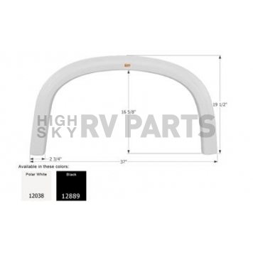 Icon Fender Skirt Four Winds Motorhomes 37 Inch 19-1/2 Inch Black 12889