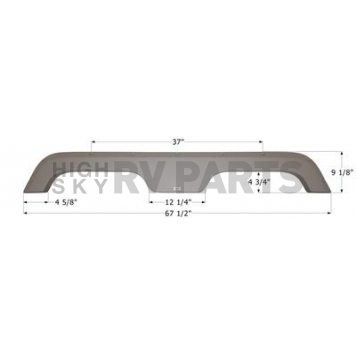 Icon Fender Skirt For R-Vision  Trail Lite 67-1/2 Inch 9-1/8 Inch Taupe 12887