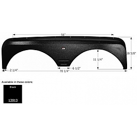 Icon Fender Skirt For Gulfstream  Enduramax 70-1/4 Inch 18-5/8 Inch Black 12013