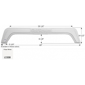 Icon Fender Skirt Gulf Stream  FS12208 69 Inch 14-1/2 Inch  White 12208