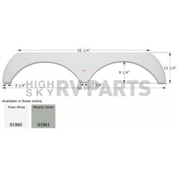 Icon Fender Skirt For Thor  Jazz 68-3/4 Inch 13-1/4 Inch  White 01960