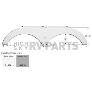 Icon Fender Skirt For Carriage  Cameo/ Cabo 75-3/4 Inch 15-1/2 Inch Metallic Gray 01951