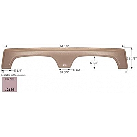 Icon Fender Skirt For Keystone  Springdale 69-3/4 Inch 11-1/8 Inch Gray Rose 12186